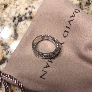 David Yurman Crossover Ring with Diamonds